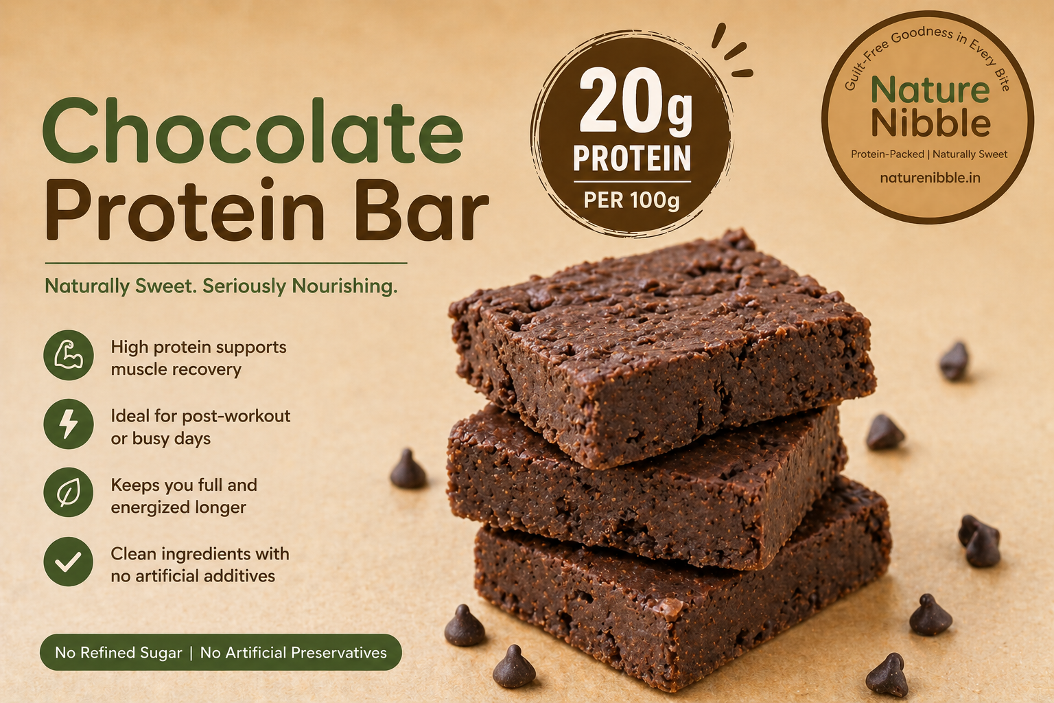 Nature Nibble Chocolate Protein Bar