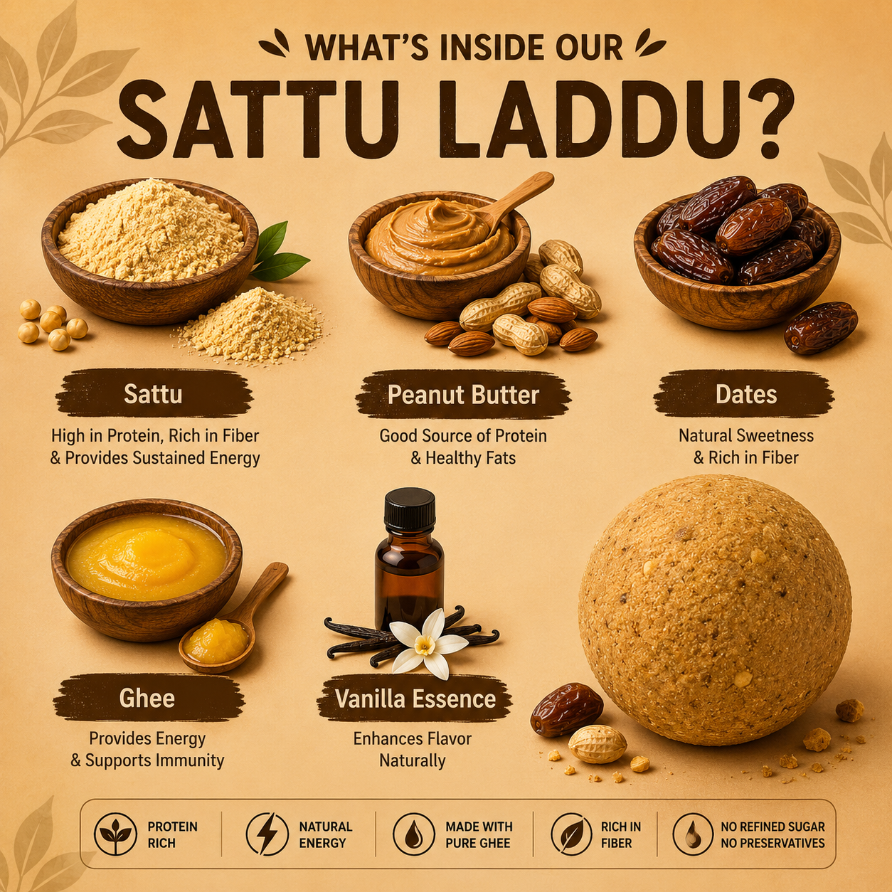 Nature Nibble Sattu Ladoo